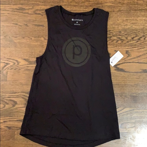 Pure Barre Tops - Pure Barre Black Tank with Black Circle P